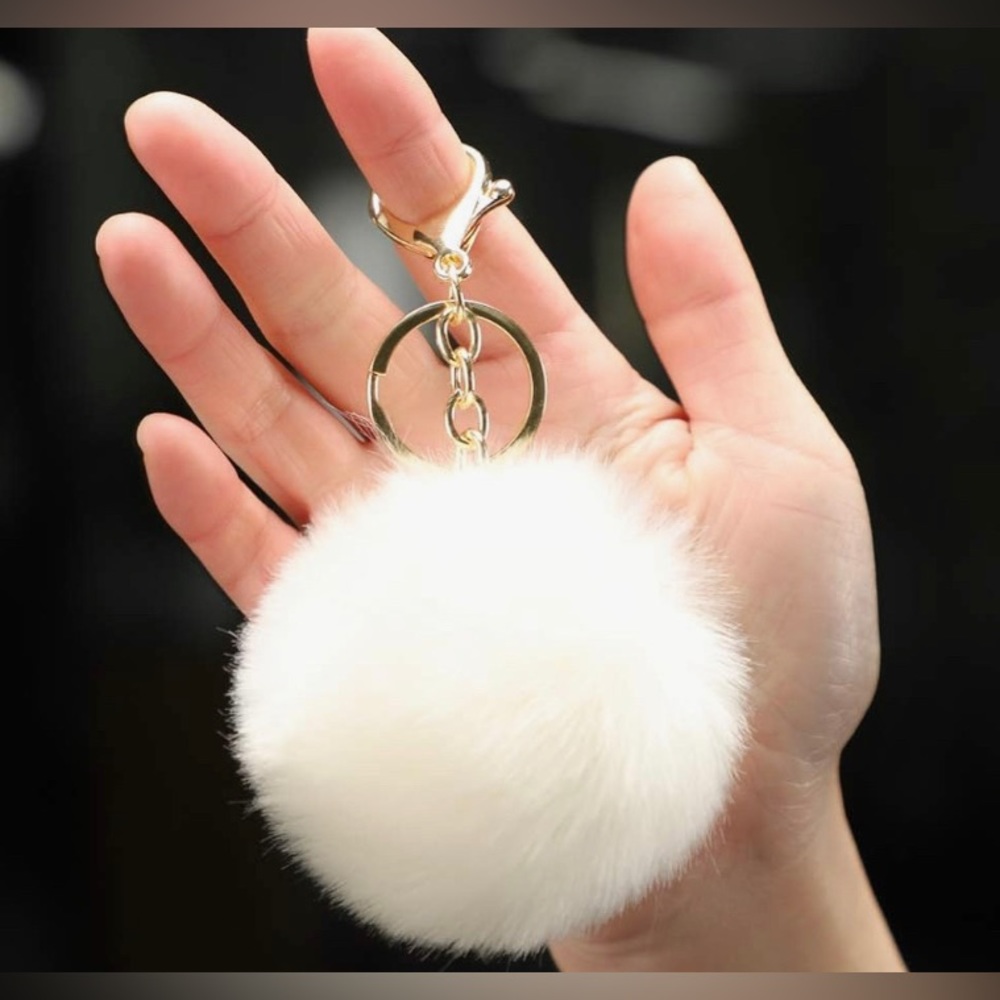 2 Pcs Super Cute Soft Pom Pom Purse Charm. Random color sent